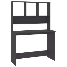 vidaXL Schreibtisch mit Regalen Grau 110x45x157 cm Holzwerkstoff