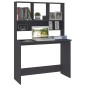 vidaXL Schreibtisch mit Regalen Grau 110x45x157 cm Holzwerkstoff vidaXL Schreibtisch mit Regalen Grau 110x45x157 cm Holzwerkstoff