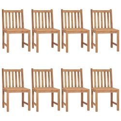 Gartenstühle 8 Stk. mit Kissen Massivholz Teak