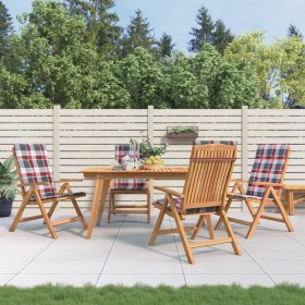 vidaXL Gartenstühle mit Kissen 4 Stk. Massivholz Teak