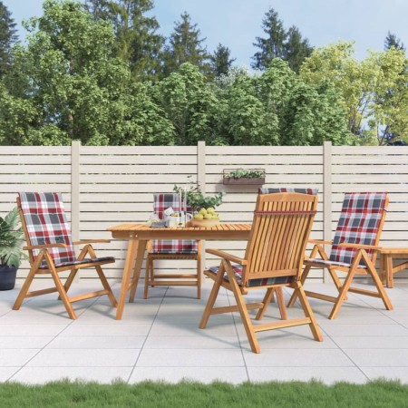 vidaXL Gartenstühle mit Kissen 4 Stk. Massivholz Teak