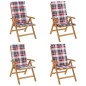 vidaXL Gartenstühle mit Kissen 4 Stk. Massivholz Teak vidaXL Gartenstühle mit Kissen 4 Stk. Massivholz Teak