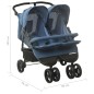 vidaXL Geschwisterwagen Marineblau Stahl vidaXL Geschwisterwagen Marineblau Stahl