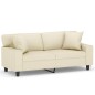 vidaXL 2-Sitzer-Sofa mit Zierkissen Creme 140 cm Kunstleder vidaXL 2-Sitzer-Sofa mit Zierkissen Creme 140 cm Kunstleder