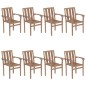 Stapelbare Gartenstühle mit Kissen 8 Stk. Massivholz Teak Stapelbare Gartenstühle mit Kissen 8 Stk. Massivholz Teak