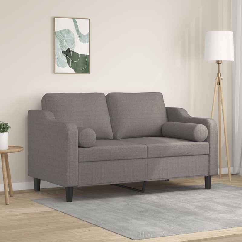 vidaXL 2-Sitzer-Sofa mit Zierkissen Taupe 120 cm Stoff vidaXL 2-Sitzer-Sofa mit Zierkissen Taupe 120 cm Stoff