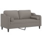 vidaXL 2-Sitzer-Sofa mit Zierkissen Taupe 140 cm Stoff vidaXL 2-Sitzer-Sofa mit Zierkissen Taupe 140 cm Stoff