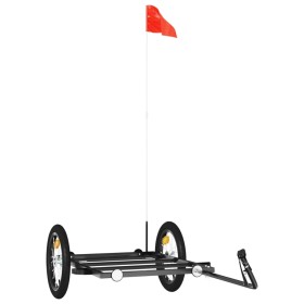 vidaXL Fahrradanhänger Schwarz 126x63x34 cm Eisen