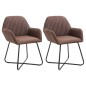 vidaXL Esszimmerstühle 2 Stk. Braun Stoff vidaXL Esszimmerstühle 2 Stk. Braun Stoff