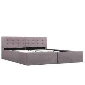 vidaXL Stauraumbett Hydraulisch Taupe Stoff 160×200 cm 