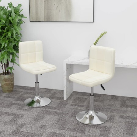vidaXL Esszimmerstühle 2 Stk. Drehbar Creme Stoff