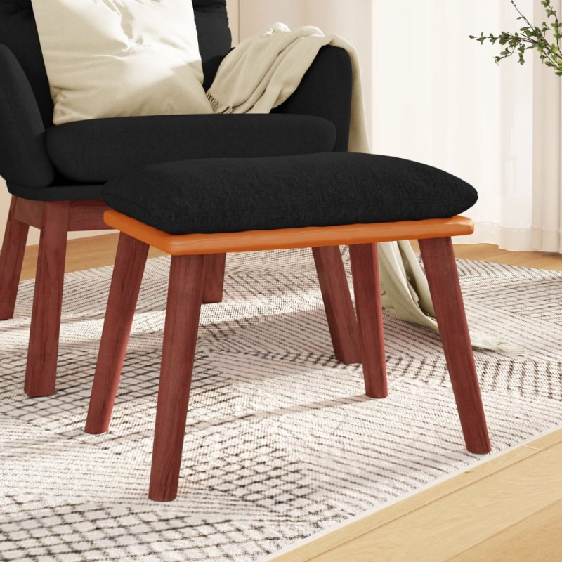 vidaXL Fußhocker Schwarz 45x29,5x35 cm Stoff und Kunstleder vidaXL Fußhocker Schwarz 45x29,5x35 cm Stoff und Kunstleder