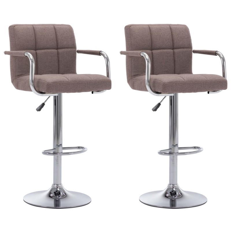 vidaXL Barhocker 2 Stk. Taupe Stoff vidaXL Barhocker 2 Stk. Taupe Stoff