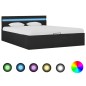 vidaXL Bett mit Bettkasten Hydraulisch LED Dunkelgrau Stoff 140x200 cm vidaXL Bett mit Bettkasten Hydraulisch LED Dunkelgrau Stoff 140x200 cm