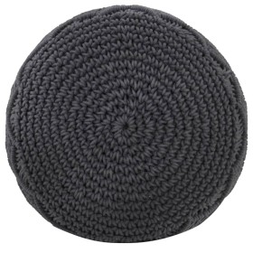 vidaXL Makramee Sitzpuff Handgefertigt Anthrazit 45 x 30 cm Baumwolle 