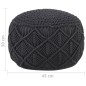 vidaXL Makramee Sitzpuff Handgefertigt Anthrazit 45 x 30 cm Baumwolle vidaXL Makramee Sitzpuff Handgefertigt Anthrazit 45 x 30 cm Baumwolle