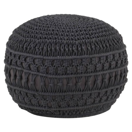 vidaXL Makramee Sitzpuff Handgefertigt Anthrazit 45 x 30 cm Baumwolle 