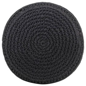 vidaXL Makramee Sitzpuff Handgefertigt Anthrazit 45 x 30 cm Baumwolle 