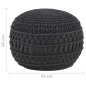 vidaXL Makramee Sitzpuff Handgefertigt Anthrazit 45 x 30 cm Baumwolle vidaXL Makramee Sitzpuff Handgefertigt Anthrazit 45 x 30 cm Baumwolle