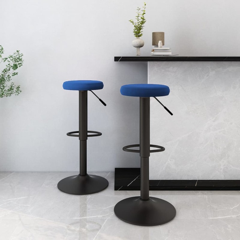 vidaXL Barhocker 2 Stk. Blau Samt vidaXL Barhocker 2 Stk. Blau Samt