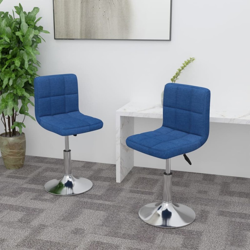 vidaXL Esszimmerstühle 2 Stk. Drehbar Blau Stoff vidaXL Esszimmerstühle 2 Stk. Drehbar Blau Stoff