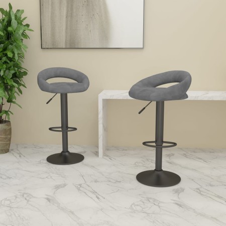 vidaXL Barhocker 2 Stk. Hellgrau Samt 