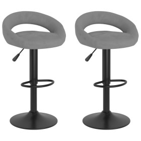 vidaXL Barhocker 2 Stk. Hellgrau Samt 
