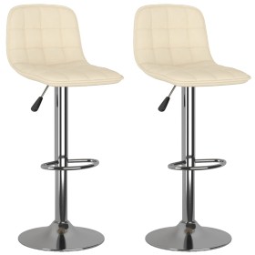 vidaXL Barhocker 2 Stk. Creme Stoff