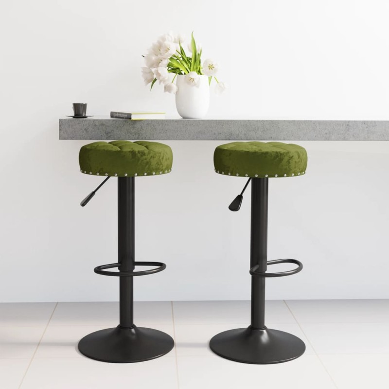 vidaXL Barhocker 2 Stk. Hellgrün Samt vidaXL Barhocker 2 Stk. Hellgrün Samt