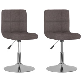 vidaXL Esszimmerstühle 2 Stk. Drehbar Taupe Stoff