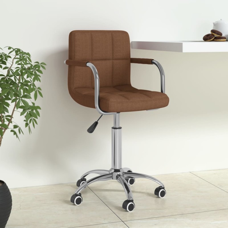 vidaXL Bürostuhl Drehbar Braun Stoff vidaXL Bürostuhl Drehbar Braun Stoff