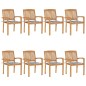 Stapelbare Gartenstühle mit Kissen 8 Stk. Massivholz Teak Stapelbare Gartenstühle mit Kissen 8 Stk. Massivholz Teak