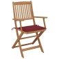 vidaXL Klappbare Gartenstühle 4 Stk. mit Kissen Massivholz Akazie vidaXL Klappbare Gartenstühle 4 Stk. mit Kissen Massivholz Akazie