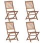 vidaXL Klappbare Gartenstühle 4 Stk. mit Kissen Massivholz Akazie vidaXL Klappbare Gartenstühle 4 Stk. mit Kissen Massivholz Akazie