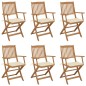 vidaXL Klappbare Gartenstühle 6 Stk. mit Kissen Massivholz Akazie vidaXL Klappbare Gartenstühle 6 Stk. mit Kissen Massivholz Akazie