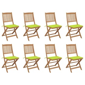 vidaXL Klappbare Gartenstühle mit Kissen 8 Stk. Massivholz Akazie
