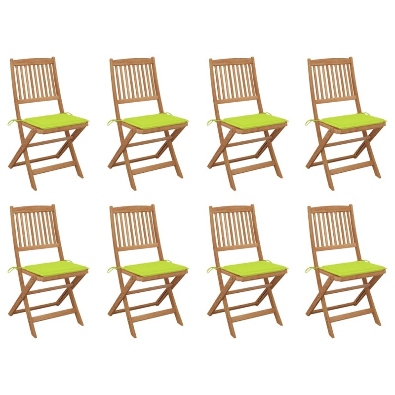vidaXL Klappbare Gartenstühle mit Kissen 8 Stk. Massivholz Akazie vidaXL Klappbare Gartenstühle mit Kissen 8 Stk. Massivholz Akazie