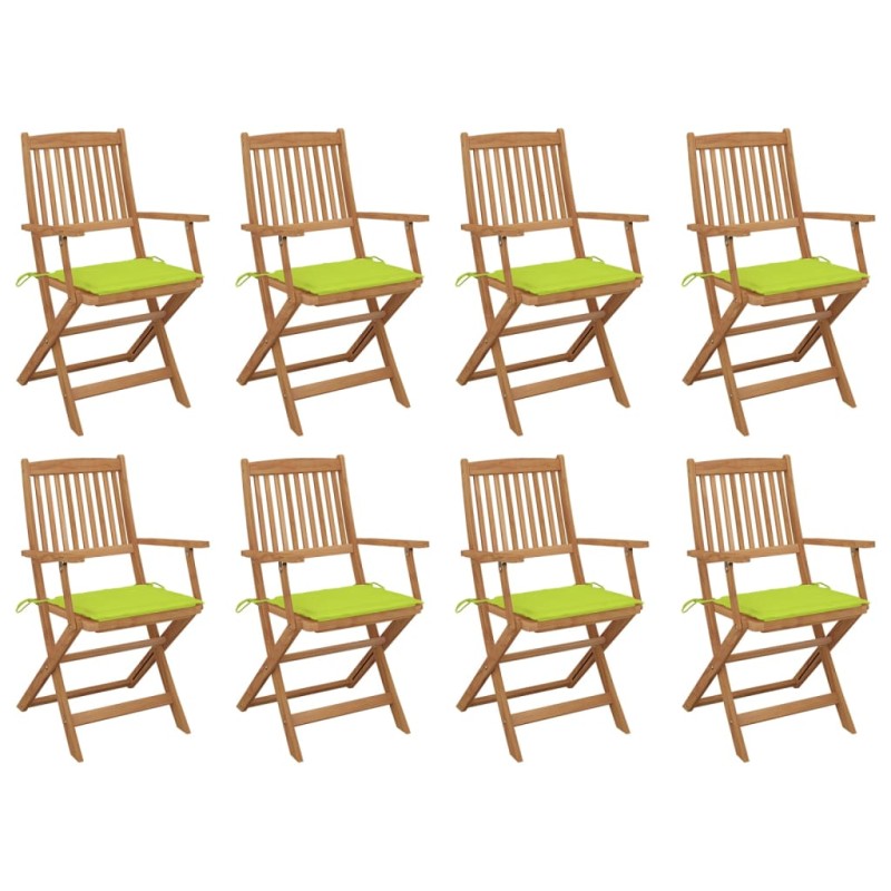 vidaXL Klappbare Gartenstühle mit Kissen 8 Stk. Massivholz Akazie vidaXL Klappbare Gartenstühle mit Kissen 8 Stk. Massivholz Akazie