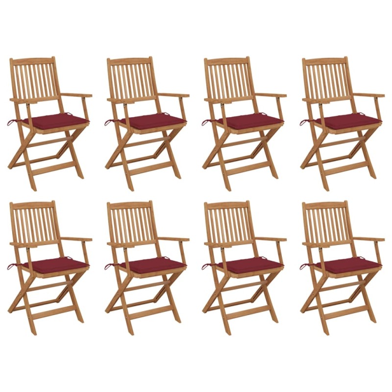 vidaXL Klappbare Gartenstühle mit Kissen 8 Stk. Massivholz Akazie vidaXL Klappbare Gartenstühle mit Kissen 8 Stk. Massivholz Akazie