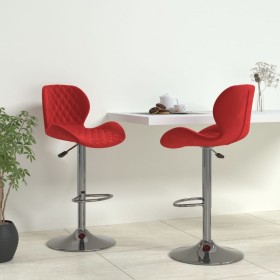 vidaXL Barhocker 2 Stk. Weinrot Samt
