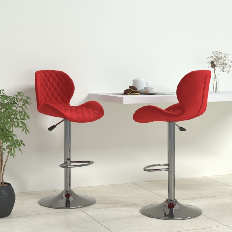 vidaXL Barhocker 2 Stk. Weinrot Samt vidaXL Barhocker 2 Stk. Weinrot Samt
