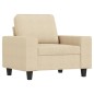 vidaXL Sessel mit Hocker Creme 60 cm Stoff vidaXL Sessel mit Hocker Creme 60 cm Stoff