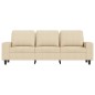 vidaXL 3-Sitzer-Sofa mit Hocker Creme 180 cm Stoff vidaXL 3-Sitzer-Sofa mit Hocker Creme 180 cm Stoff