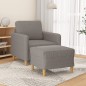 vidaXL Sessel mit Hocker Taupe 60 cm Stoff vidaXL Sessel mit Hocker Taupe 60 cm Stoff