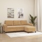 vidaXL 3-Sitzer-Sofa mit Hocker Braun 180 cm Samt vidaXL 3-Sitzer-Sofa mit Hocker Braun 180 cm Samt