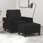 vidaXL Sessel mit Hocker Schwarz 60 cm Stoff vidaXL Sessel mit Hocker Schwarz 60 cm Stoff