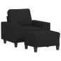 vidaXL Sessel mit Hocker Schwarz 60 cm Stoff vidaXL Sessel mit Hocker Schwarz 60 cm Stoff