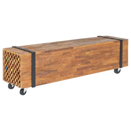 vidaXL TV-Schrank 110x30x32,5 cm Massivholz Teak
