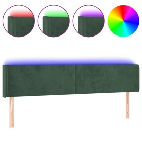 vidaXL LED Kopfteil Dunkelgrün 183x16x78/88 cm Samt