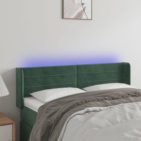 vidaXL LED Kopfteil Dunkelgrün 147x16x78/88 cm Samt